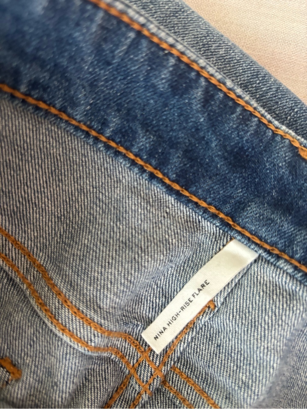 Rag & Bone Nina High Rise Flare Jeans Clean Mick Wash Size 30 Full Length Denim - Picture 3 of 12